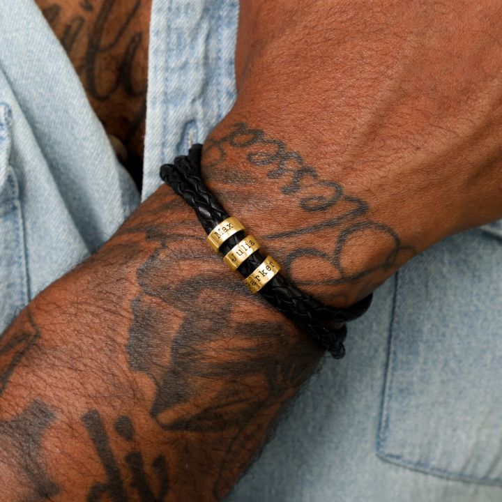 Leather Name Bracelet for Men